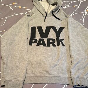 IVY PARK Heather Gray Hoodie with Black Logo